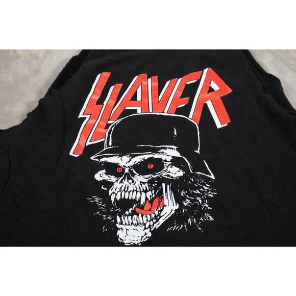 Slayer Shirt Mens Large Black Tank Top Cutoff Halter Graphic Band Rock Metal - Picture 2 of 7